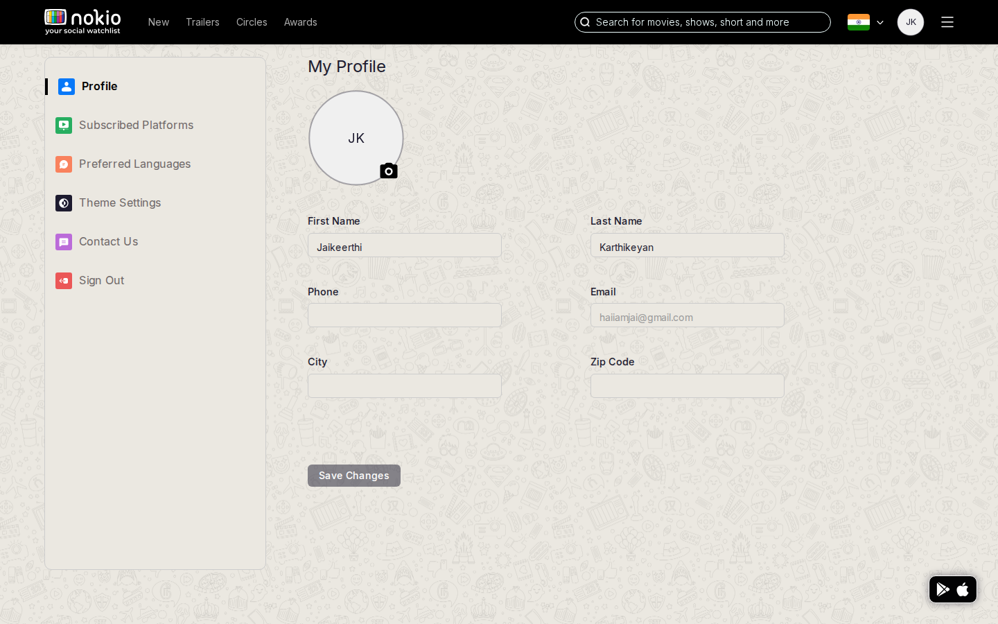 Edit profile desktop