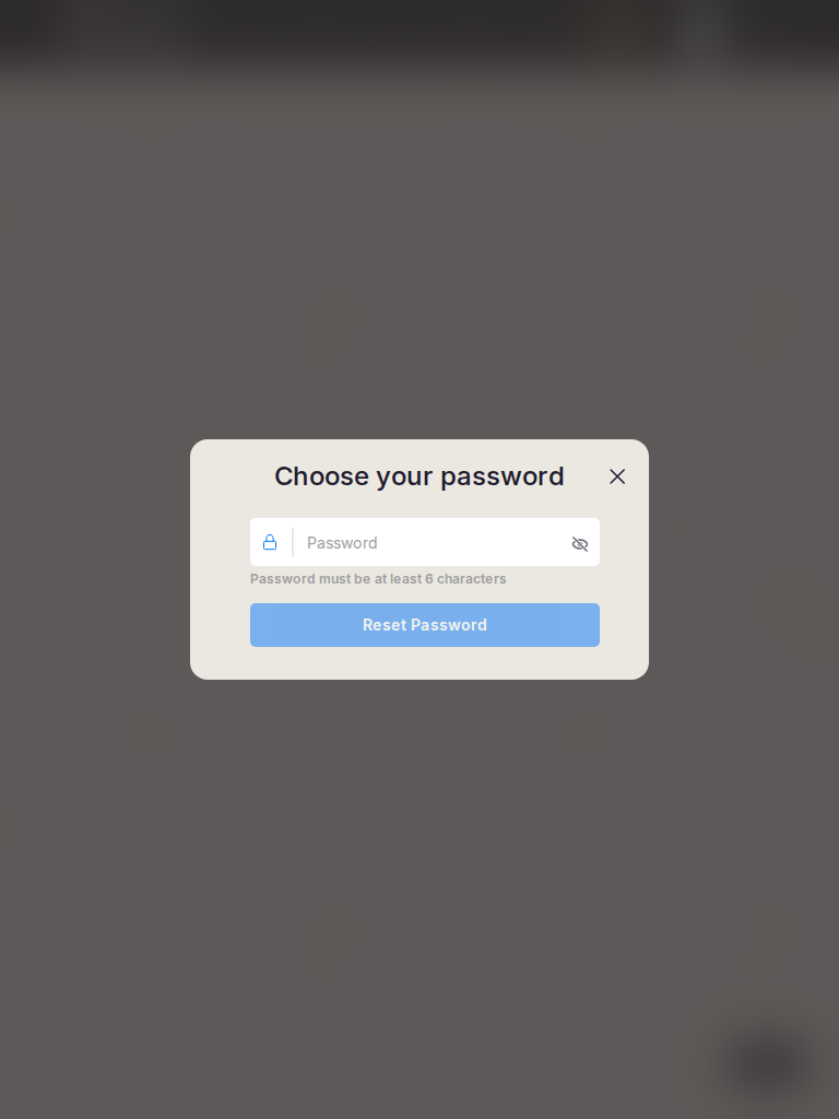 Reset password tablet-port